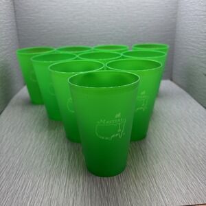 Masters Tournament Green Cups Set of 10 Augusta National Golf Plastic Drinkware